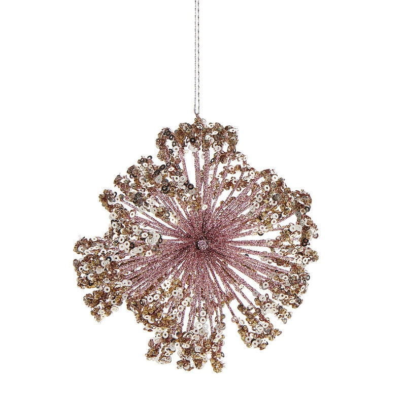 Pink Glitter Wire Bow Ornament