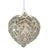 Glittered Silver Leaves Glass Onion Ornament | Putti Christmas 