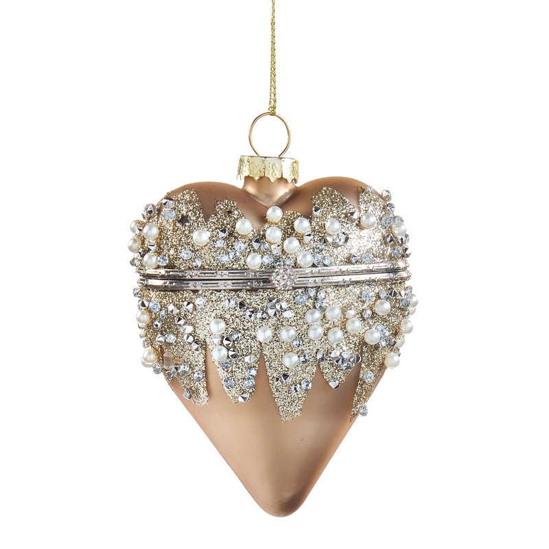 Glass Hinged Heart Ornament