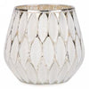 White and Silver Glass Candle Holder | Putti Fine Furnishings Canada