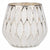 White and Silver Glass Candle Holder | Putti Fine Furnishings Canada 