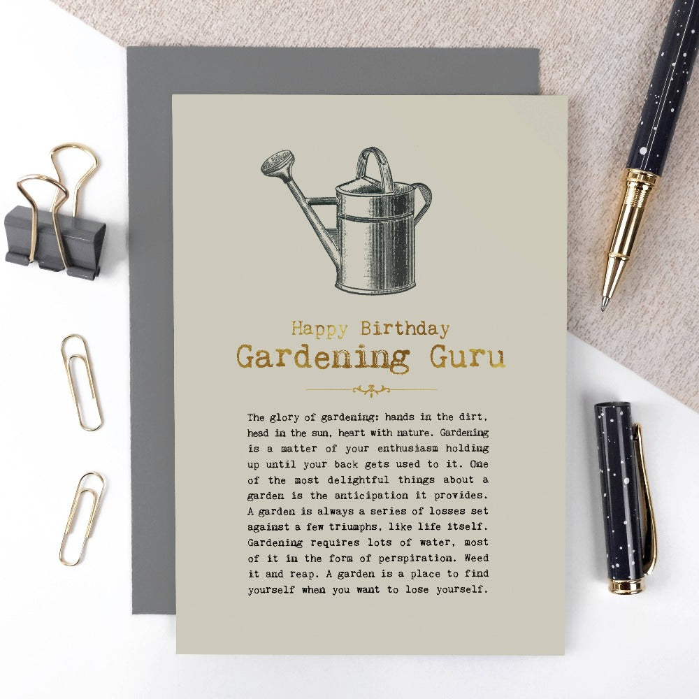 Coulson Macleod Gardening Guru Foiled Birthday Card | Putti Fine Furnishings 