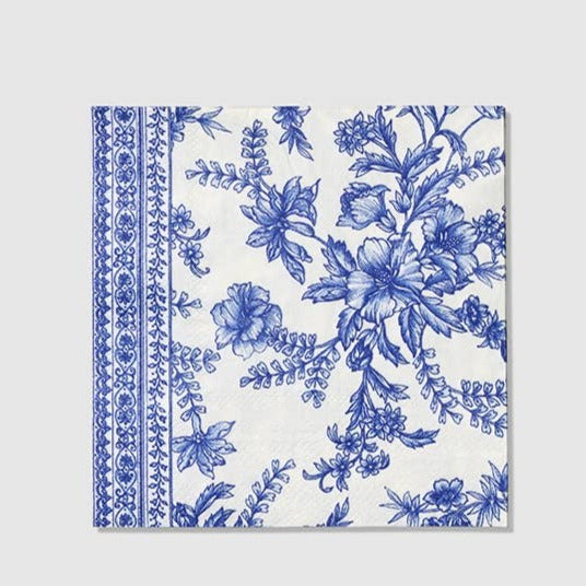 Blue and White French Toile Paper Cocktail Napkins