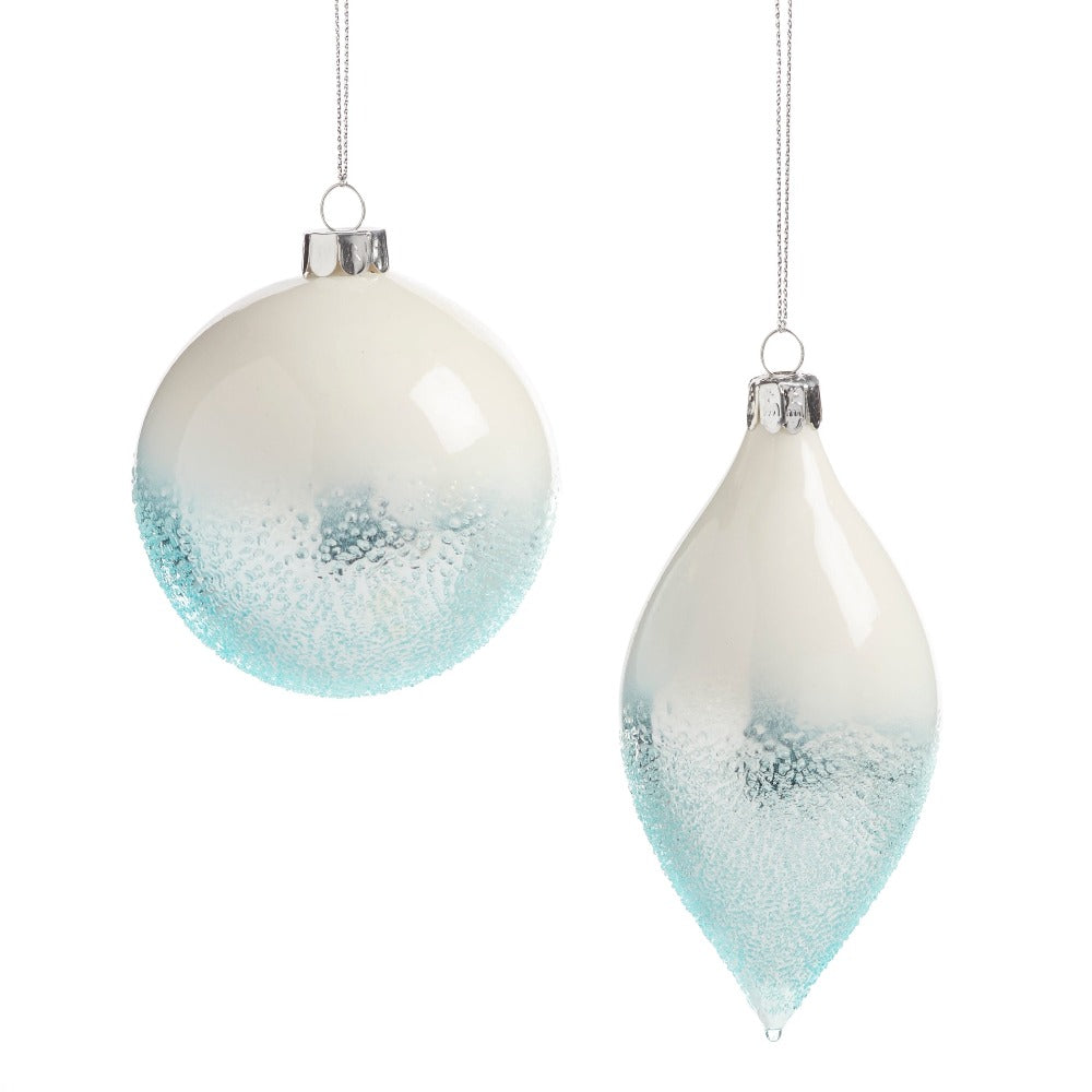 Aqua Ombre Glass Ornament | Putti Christmas Decorations 