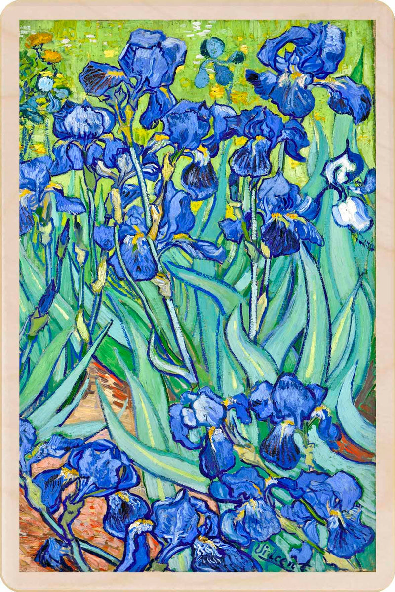 Van Gogh Irises Wood Magnet