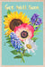 Get Well Soon Floral Wooden Postcard