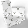 Black & White Stags Wrapping Paper Sheet