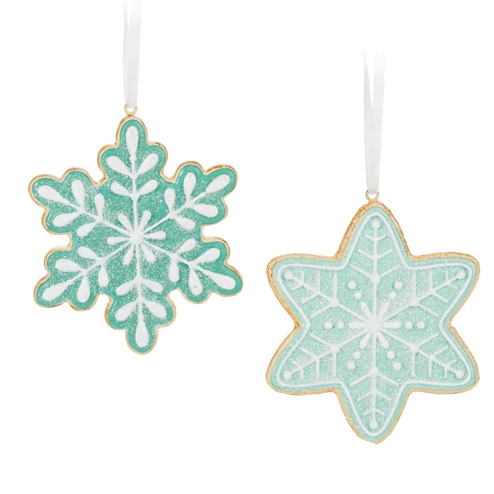 Aqua Iced Cookie Ornament | Putti Christmas Canada
