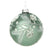 Matte Aqua Glass Ball Ornament with Frosty Pine | Putti Christmas 