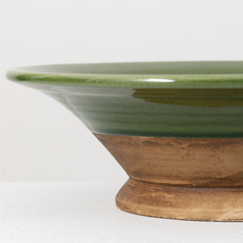 Low Green Glazed Ceramic Bowl