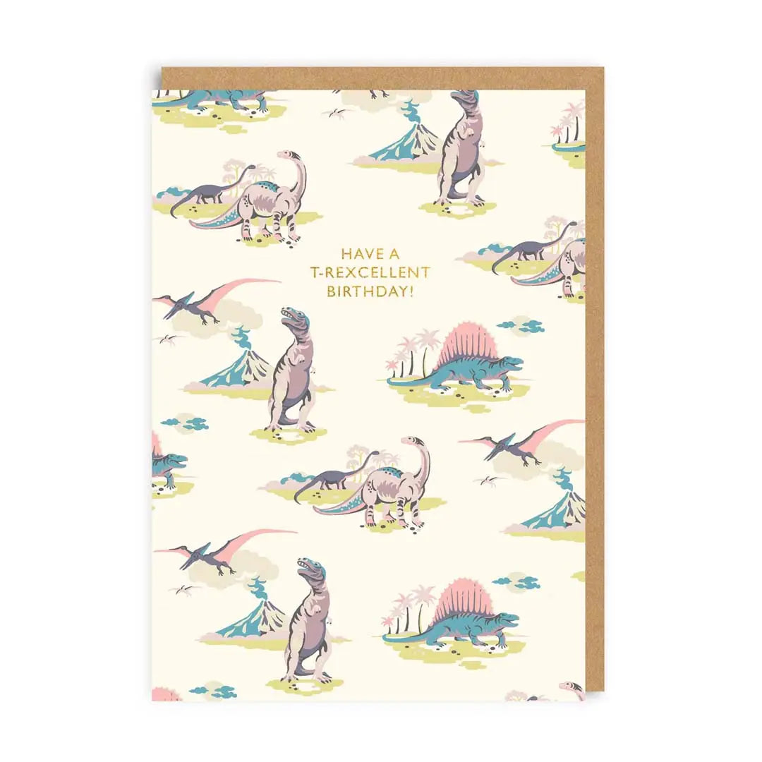 Cath Kidson Pastel Dinosaurs Birthday Card