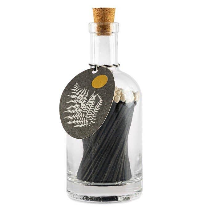 Black Fern Glass Bottle Matches