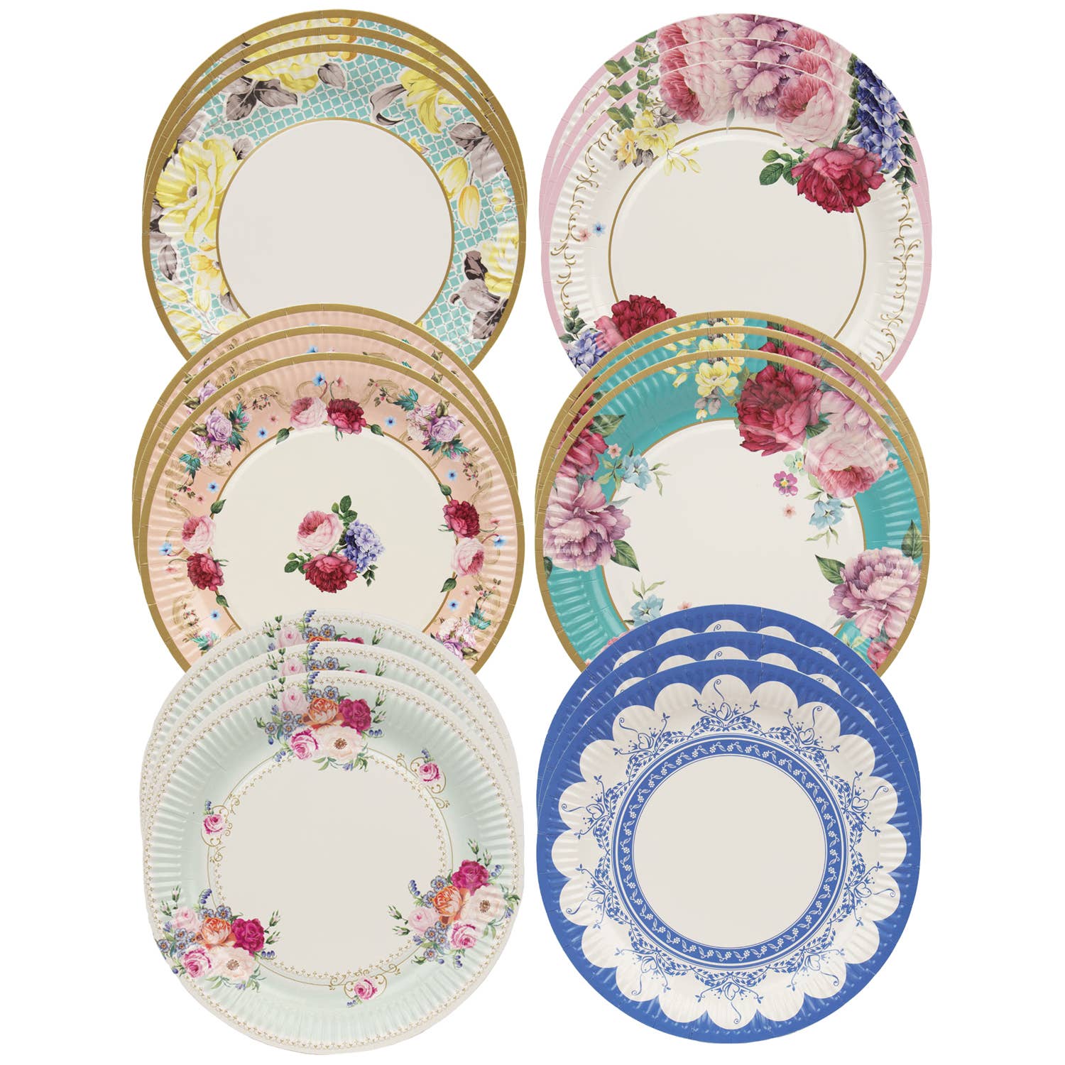 Truly Scrumptious Round Vintage Paper Plates - 24 Pack