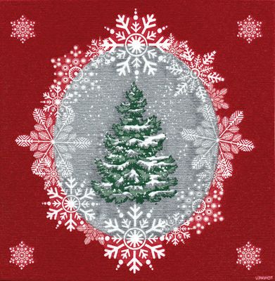 Francoise Paviot "Beau Sapin" Cocktail Napkin