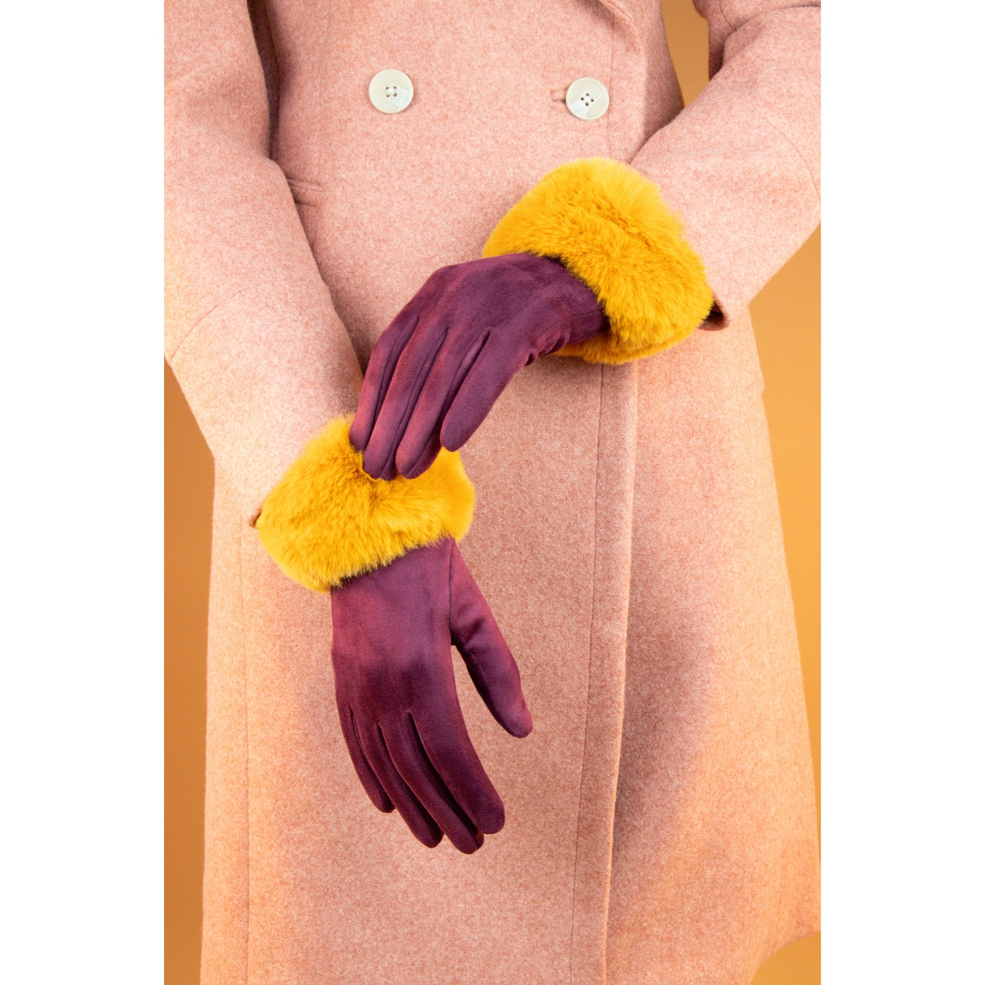 Powder Design Bettina Gloves - Damson/Mustard