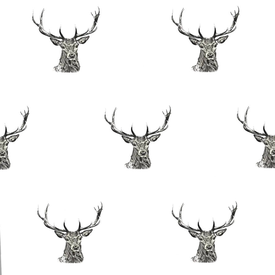 Black & White Stags Wrapping Paper | Putti Christmas 