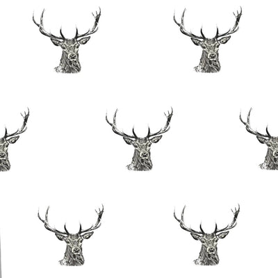 Black & White Stags Wrapping Paper | Putti Christmas