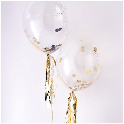 Meri Meri Confetti Balloon Kit - Shine Black & Gold, MM-Meri Meri UK, Putti Fine Furnishings