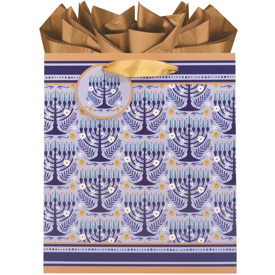 Medium Menorah Lights Christmas Gift Bag | Putti Hanukkah Canada 
