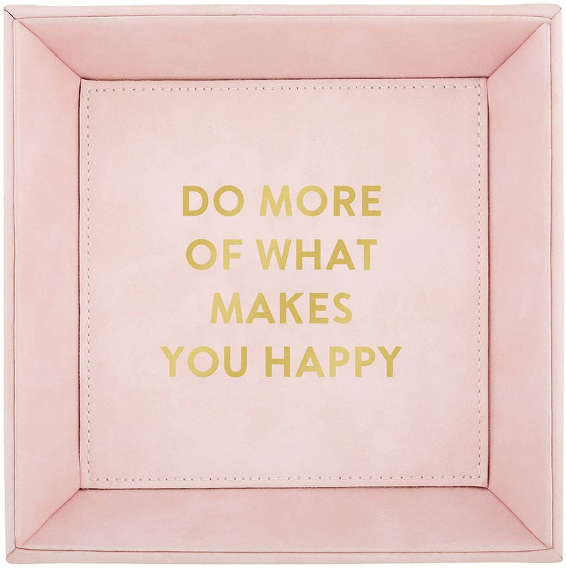 Pink Leatherette Tabletop Tray - Do More of What Makes You Happy