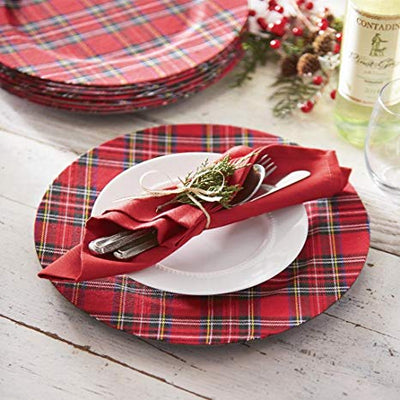 Tartan Fabric Christmas Chargers