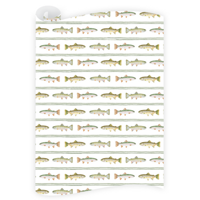 Fly Fishing Trout Wrapping Paper Roll