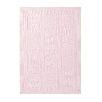Elegant Baby Pink Seed Knit Blanket | Le Petite Putti Canada