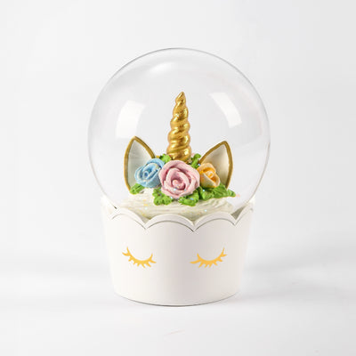 Flower Unicorn Snow Globe