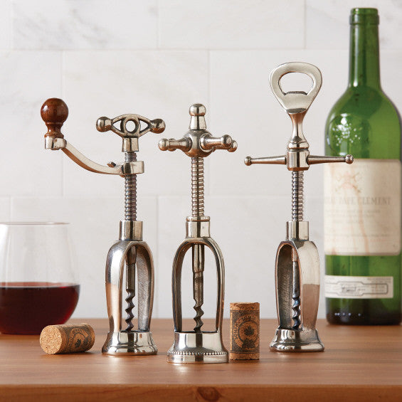  Sommelier Antiqued Silver Corkscrew, TC-Two's Company, Putti Fine Furnishings