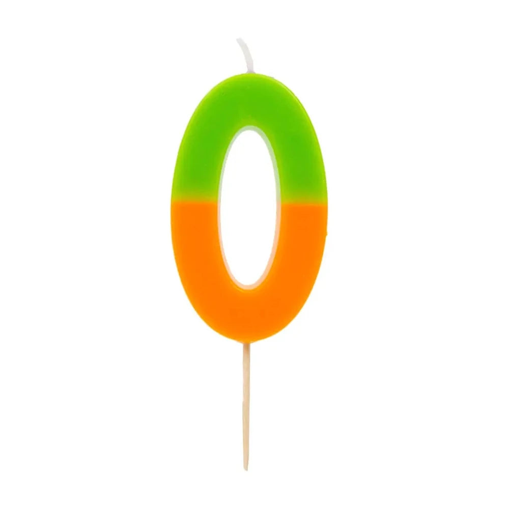 Multicolor Number Candle - Zero