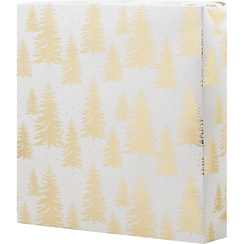 Gold Foil Trees Christmas Wrapping Paper Roll