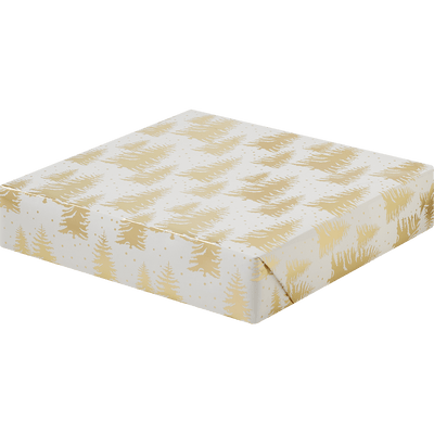 Gold Foil Trees Christmas Wrapping Paper Roll