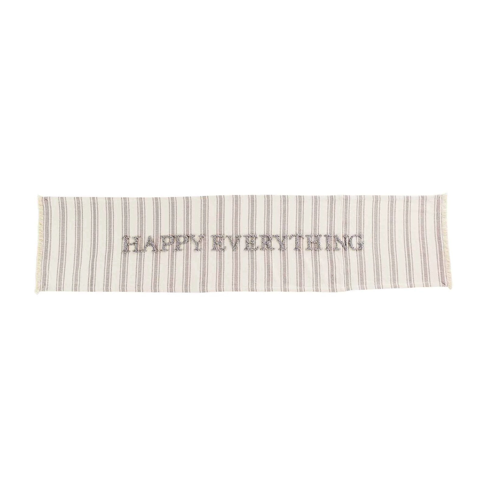 Mud Pie "Happy Everything" Grain Sack Table Runner