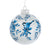 Kurt Adler Delft Blue Bird Glass Ball Ornament