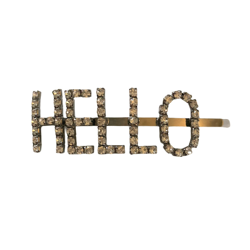 Diamante "Hello" Hair Clip