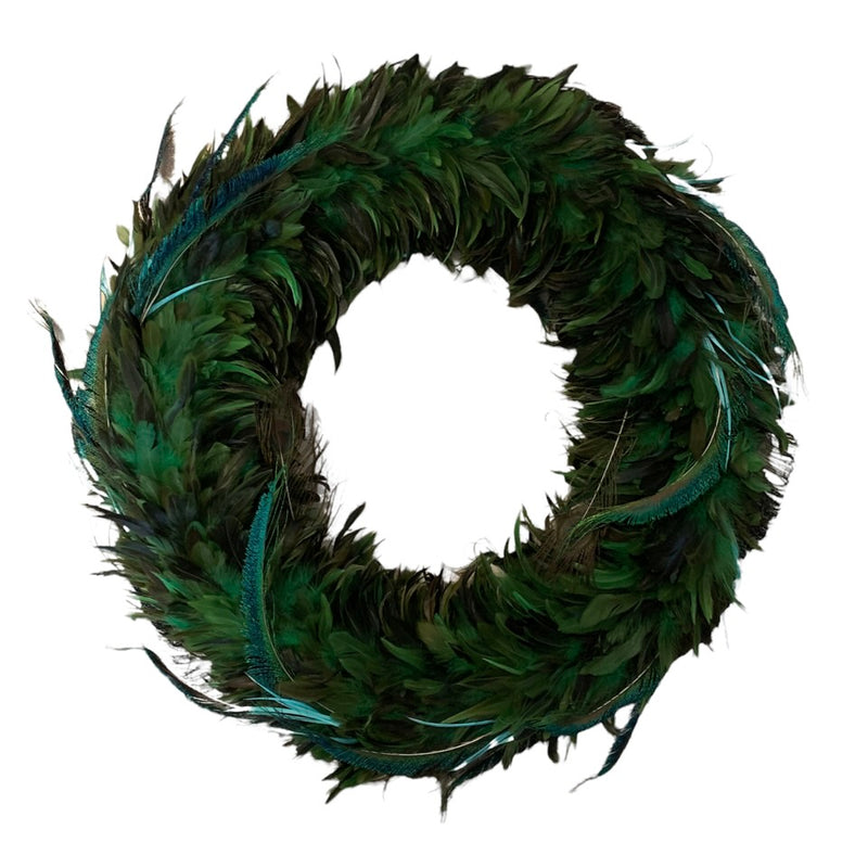 Dark Green with Peacock Feather Wreath | Putti Christmas Canada 