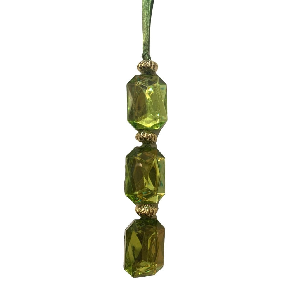 Chartreuse Green Triple Gem Ornament