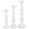 White Laquer Pillar Candle Holders | Putti Fine Furnishings