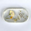 Resin Botanical Trinket Tray - White and Yellow