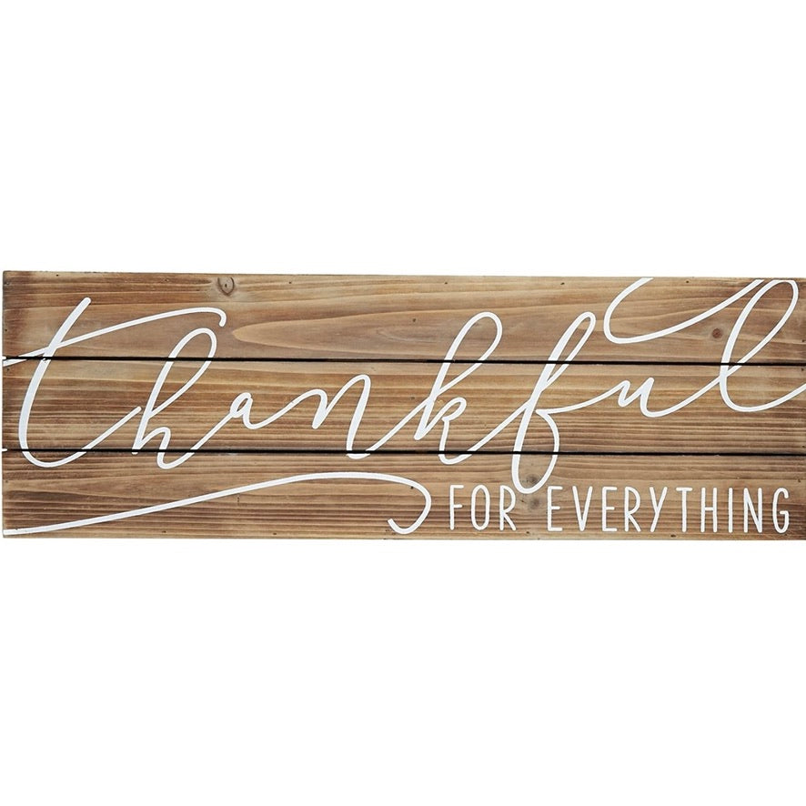 "Thankful for Everything" Wooden Plaque | Putti Thanksgiving Celebrations 