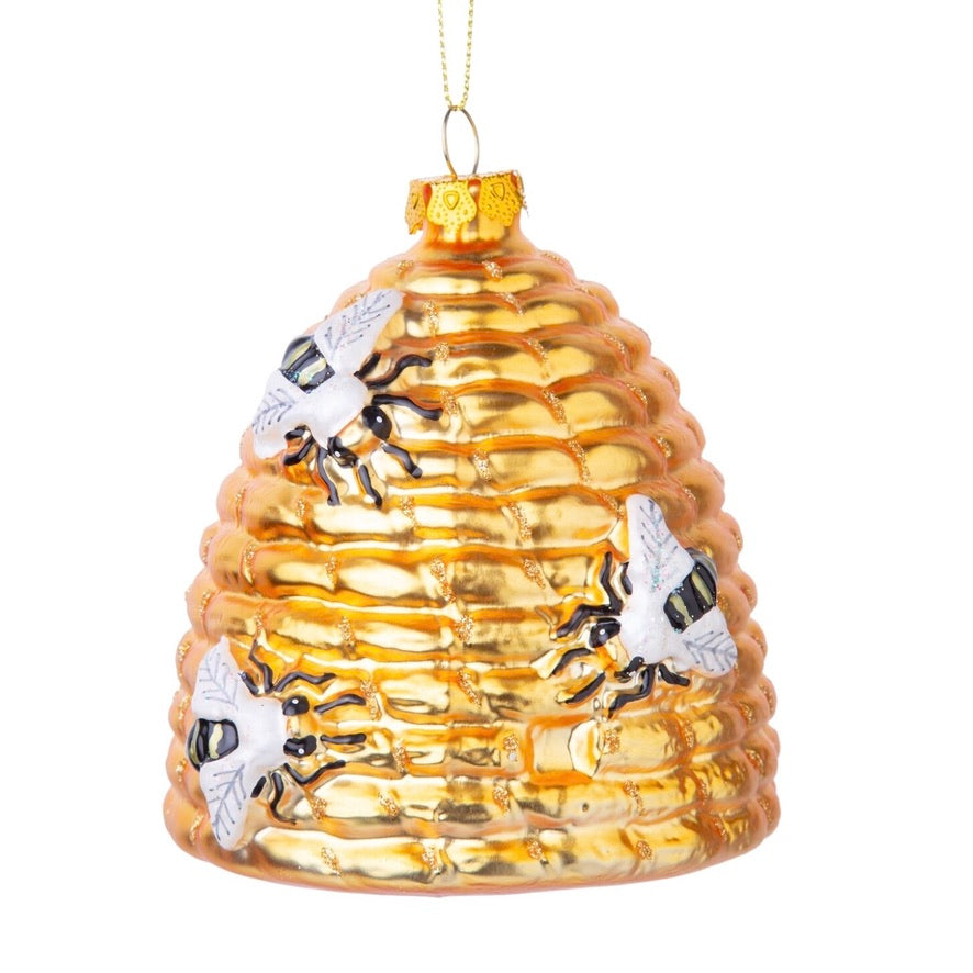 Beehive Glass Ornament