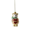 Teddy Bear Hinged Glass Trinket Box Ornament | Putti Christmas