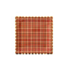 Harvest Thanksgiving Plaid Scalloped Plate