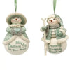 Kurt Adler Sage Green Snowan Ornament | Putti Christmas Decorations