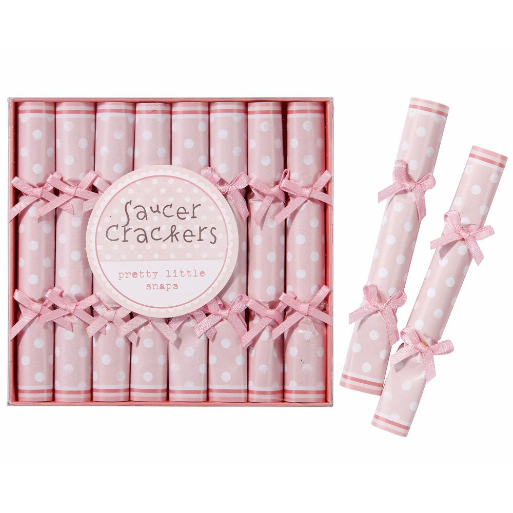  Pink Polka Dot Saucer Crackers, TT-Talking Tables, Putti Fine Furnishings
