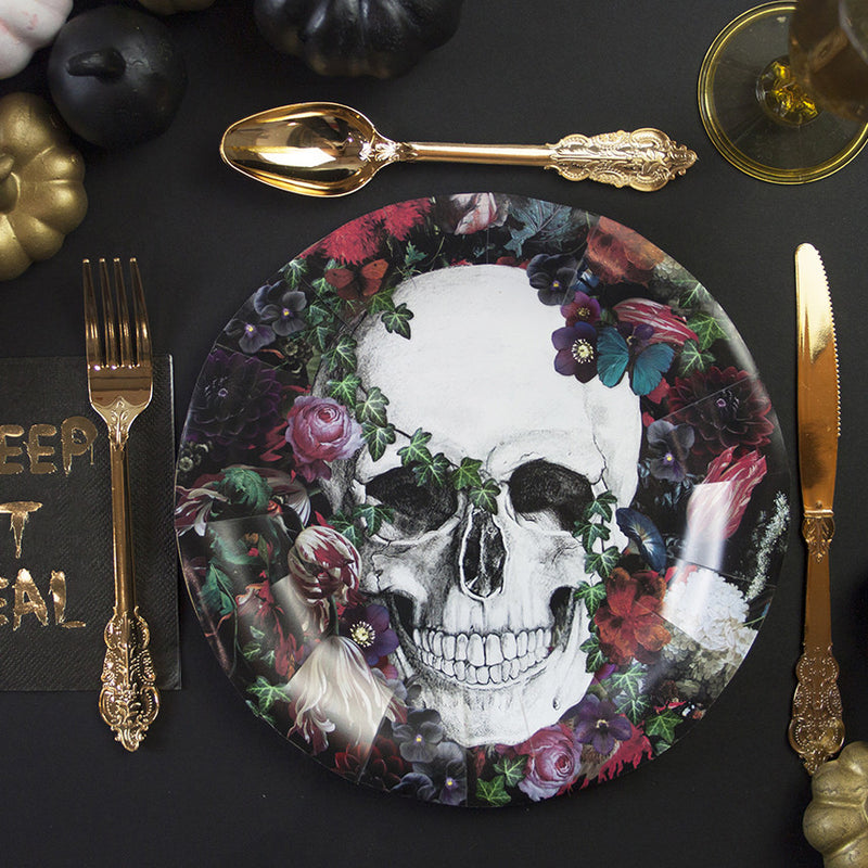  Baroque Skeleton Paper Plates, TT-Talking Tables, Putti Fine Furnishings