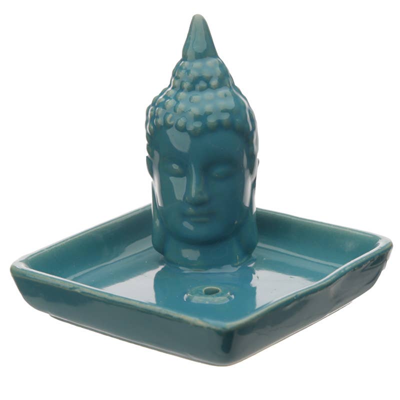 Ceramic Thai Buddha Incense Sticks & Cones Burner Dish