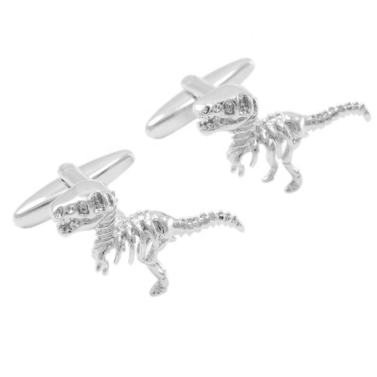 Glen Ogal - Silver Dinosaur Cufflinks | Putti Fine Fashions 