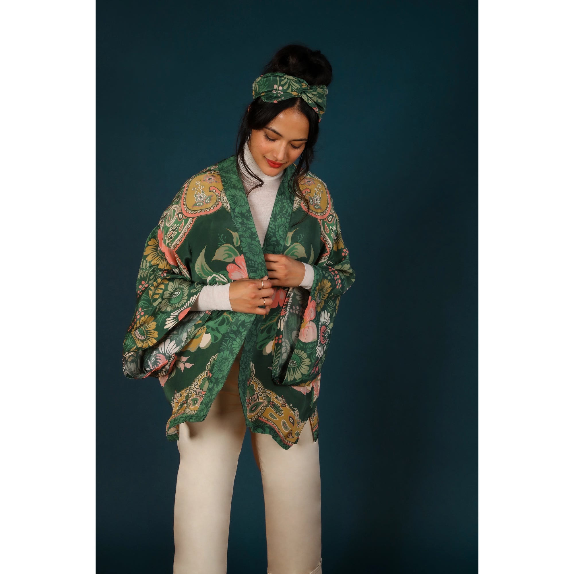 Printed sales kimono jacket