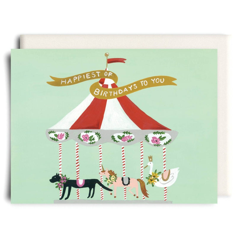 Carousel Birthday Greeting Card